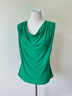 Women’s Vintage Green Cowl Neck Sleeveless Top